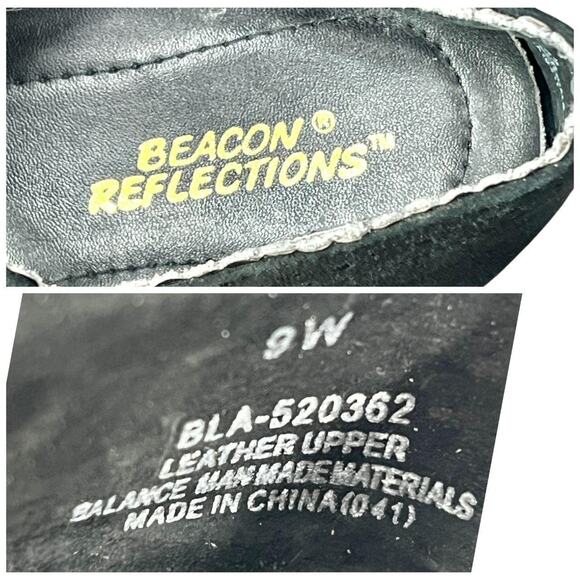 Y2K Black Leather Kitten Heels Sz 9W Pointed Toe Lace-Up Scalloped Edges Witchy - Picture 8 of 8